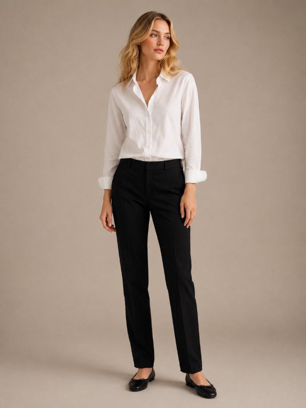 Banana Republic Ryan Straight Dress Pant Mid Rise Black 6 #A2428